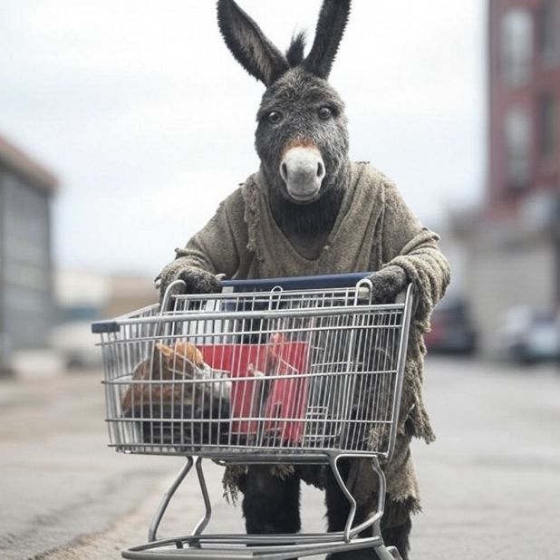 homeless donkey