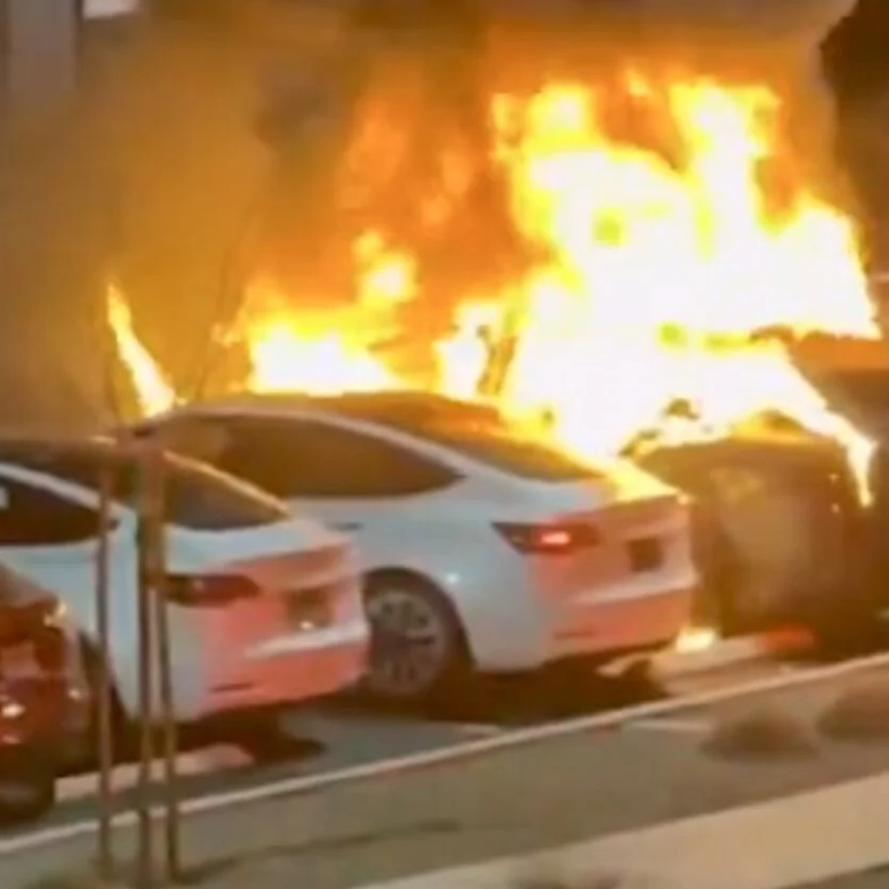 tesla burn